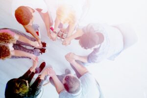 people during 12step meeting